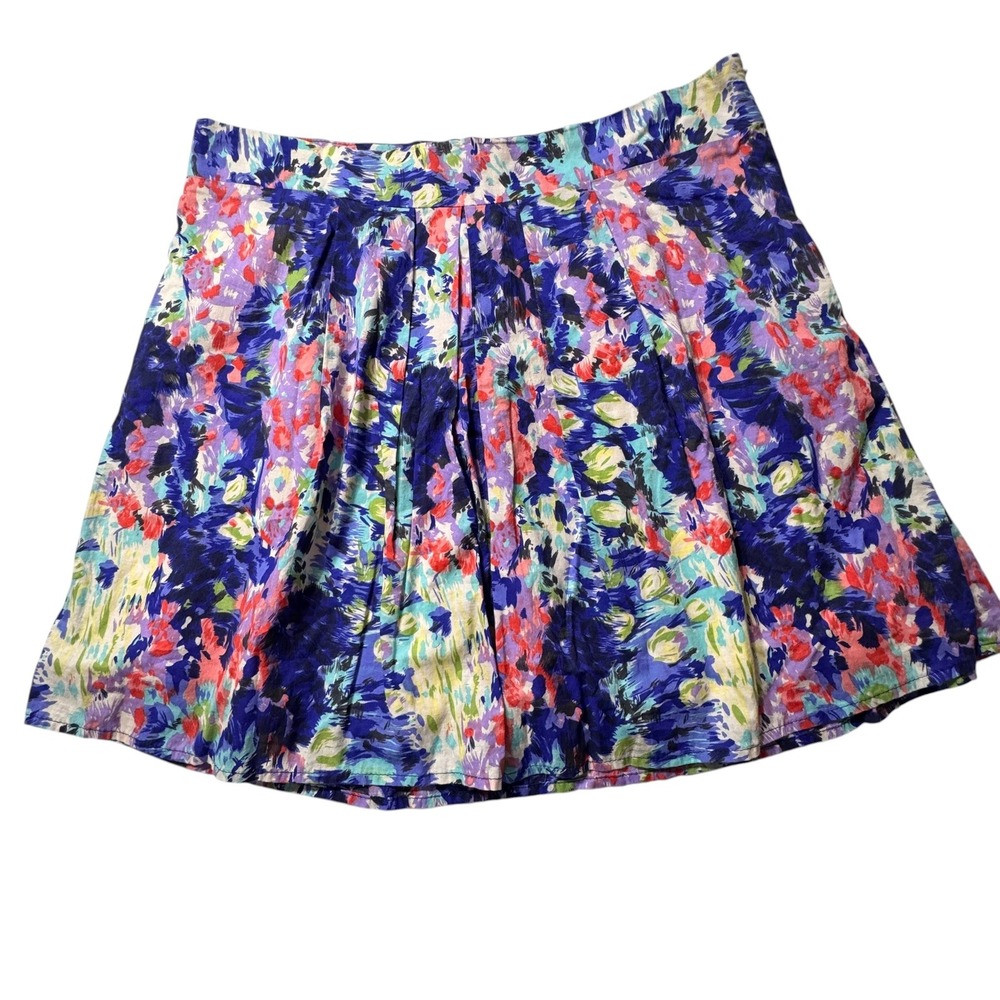 dELiA*s Mini Skirt Womens 11/12 Blue Floral Y2K Vintage Pleated Cotton M27831542